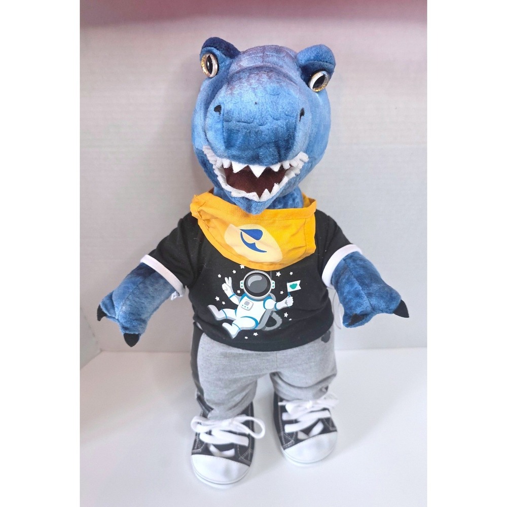 Build-A-Bear Carnival Cruise At Sea Blue T-Rex Astronaut Plush with Bag‎ 17in